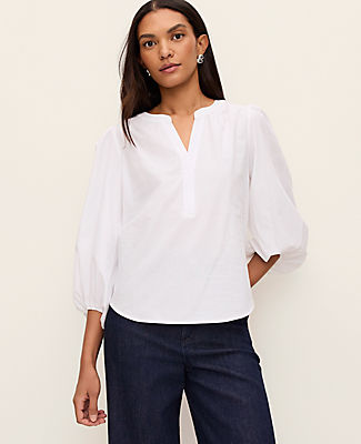 Ann Taylor Petite Puff Sleeve Blouse