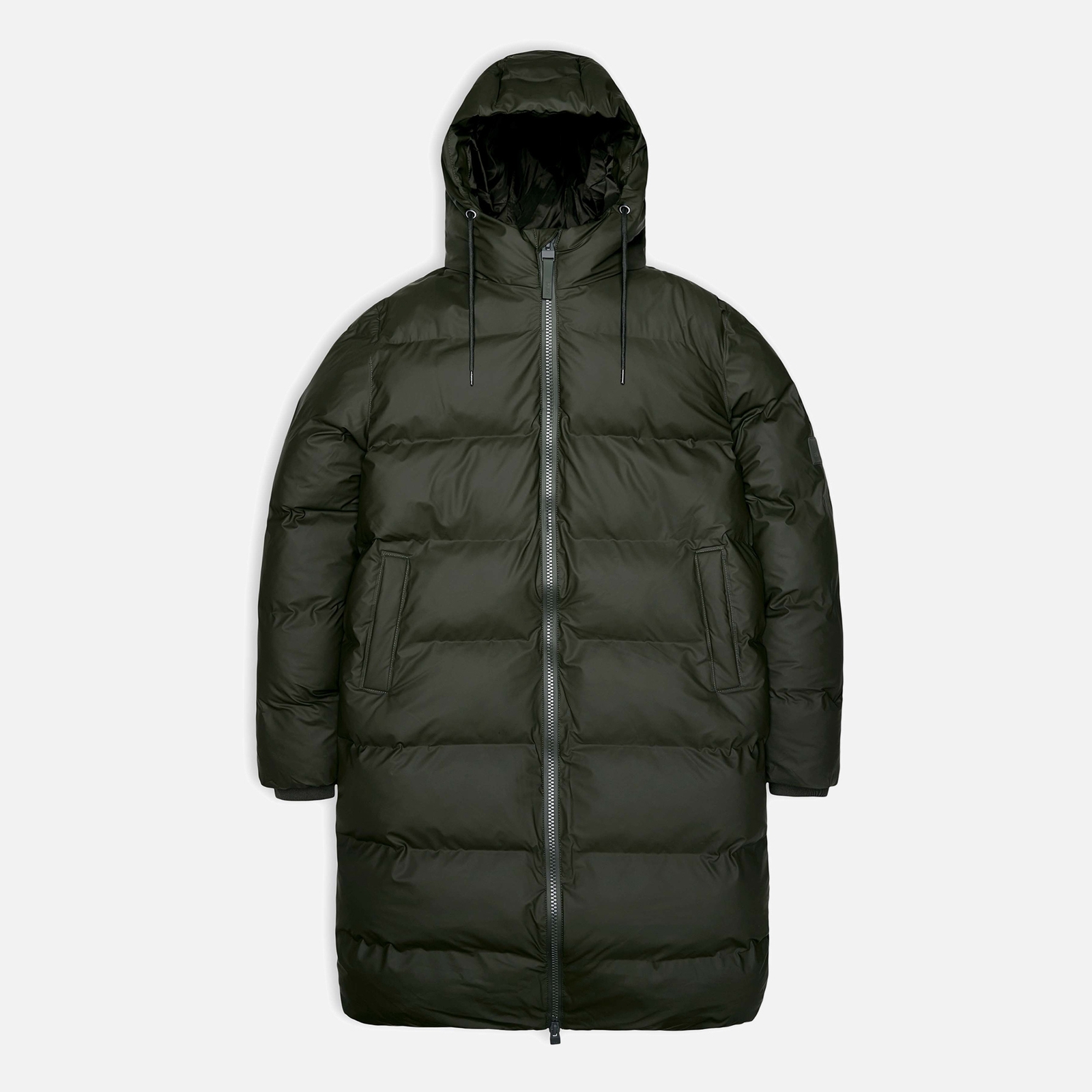 Rains Alta Long Coated Shell Puffer Jacket - S
