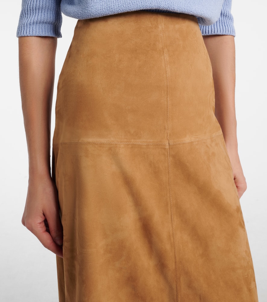 Leather midi skirt
