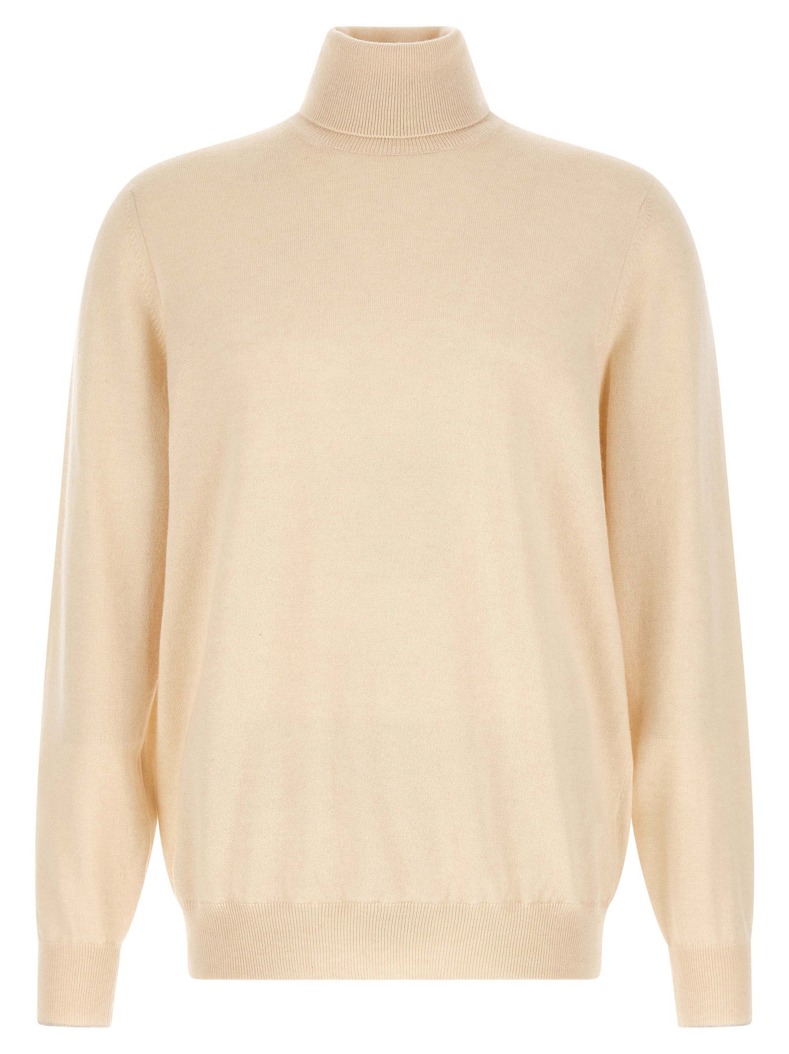 Pure Cashmere Turtleneck Sweater — Cream