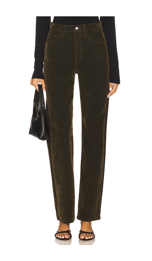 Joe's Jeans Margot Straight Flocked in Olive. - 34 also , 27, 28, 30