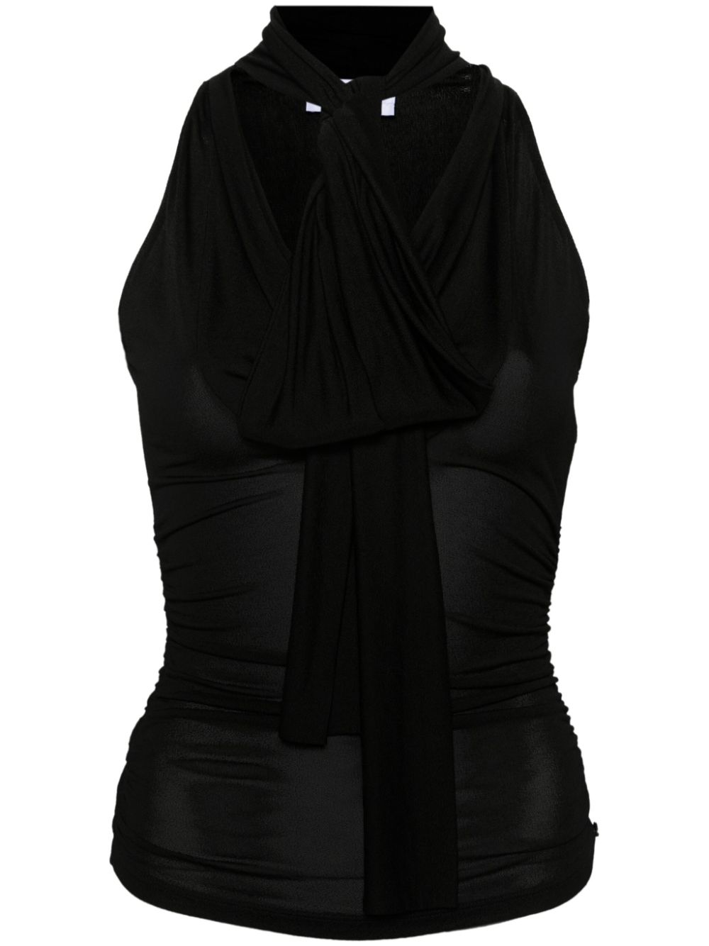 Ruched jersey top - Black