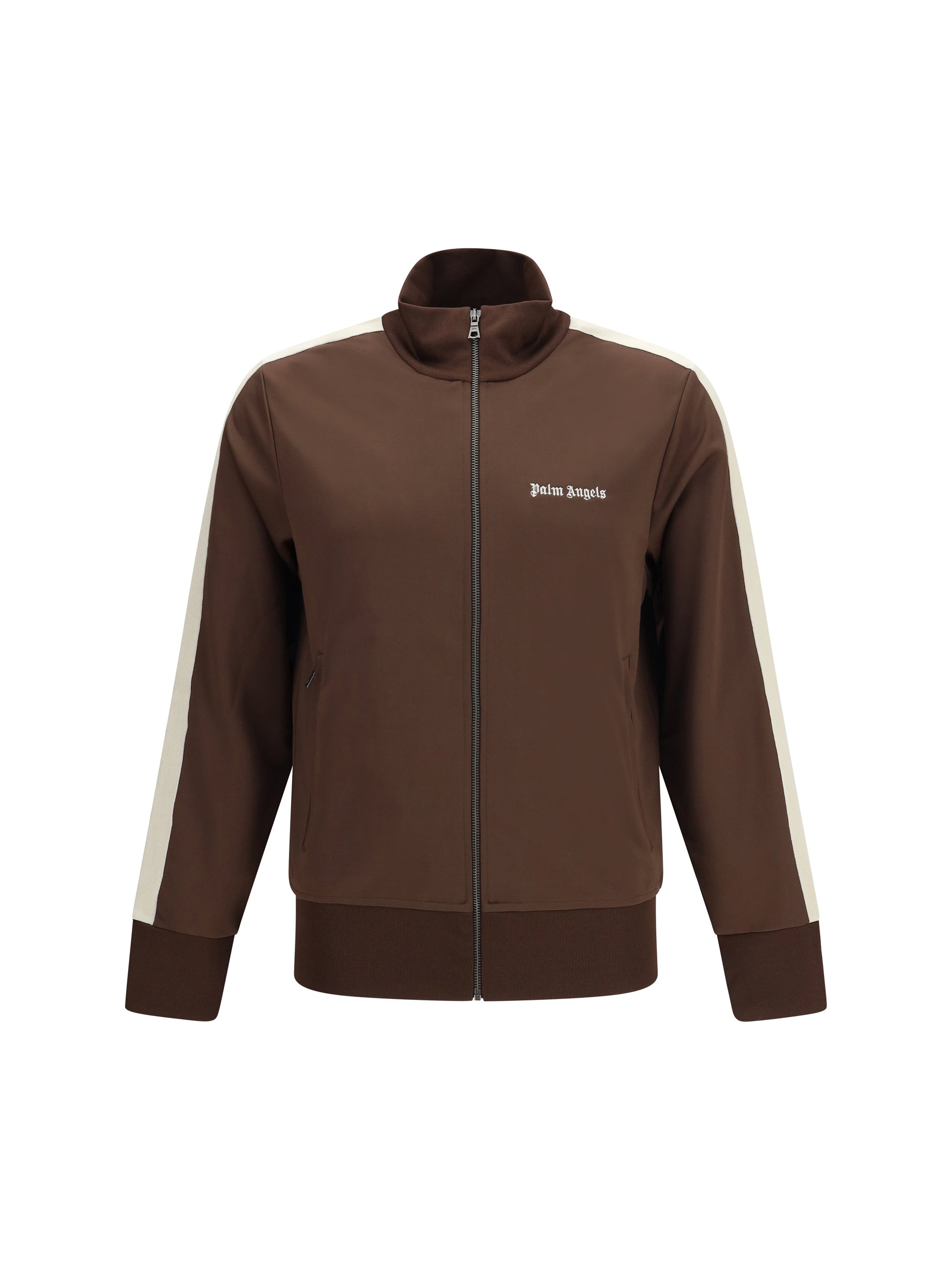 Logo-Embroidered Track Track Jacket — Brown