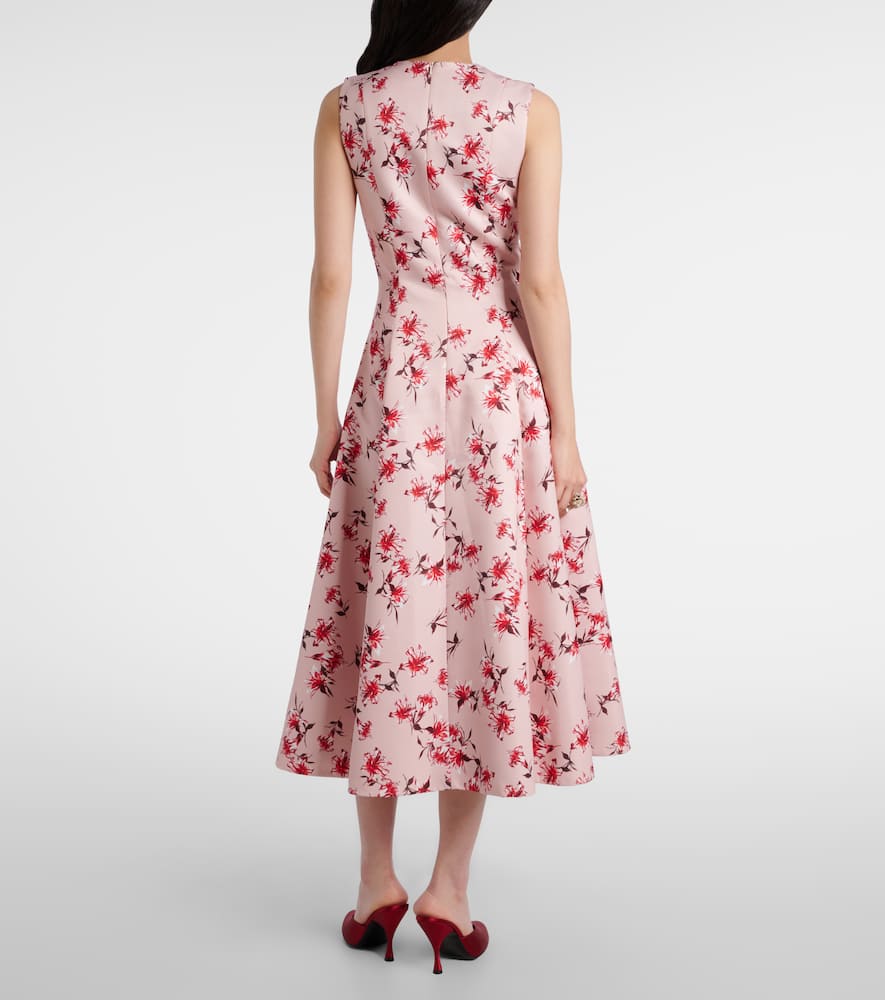 Mara floral faille taffeta midi dress