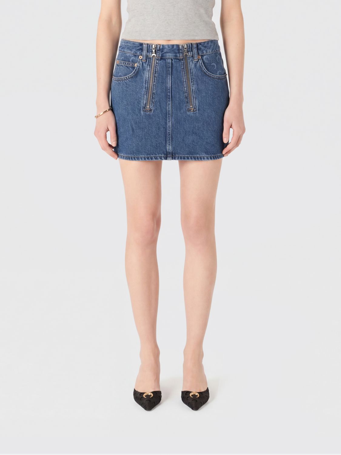Skirt Woman color Gnawed Blue