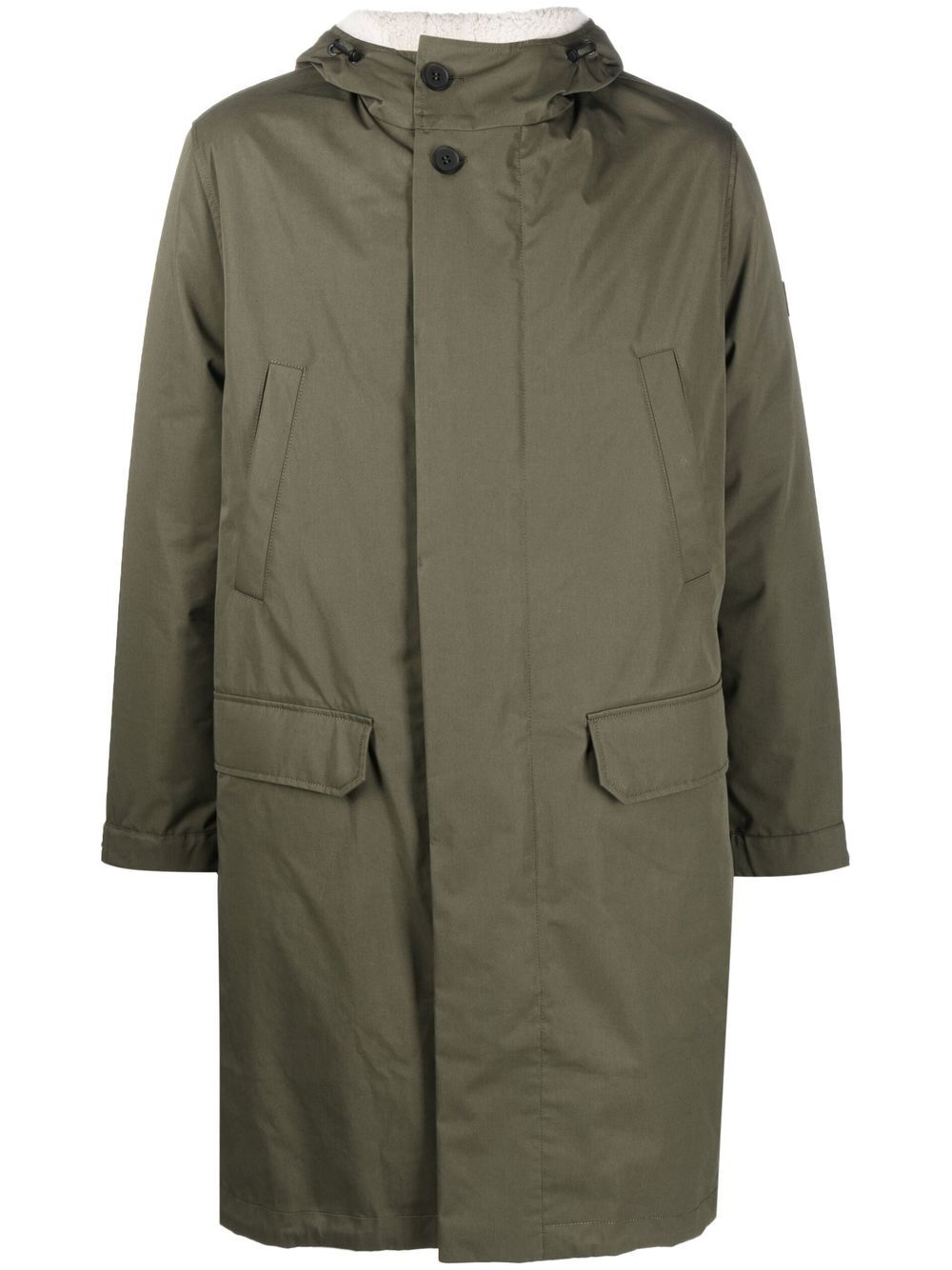 Shearling-lined hooded parka - Green