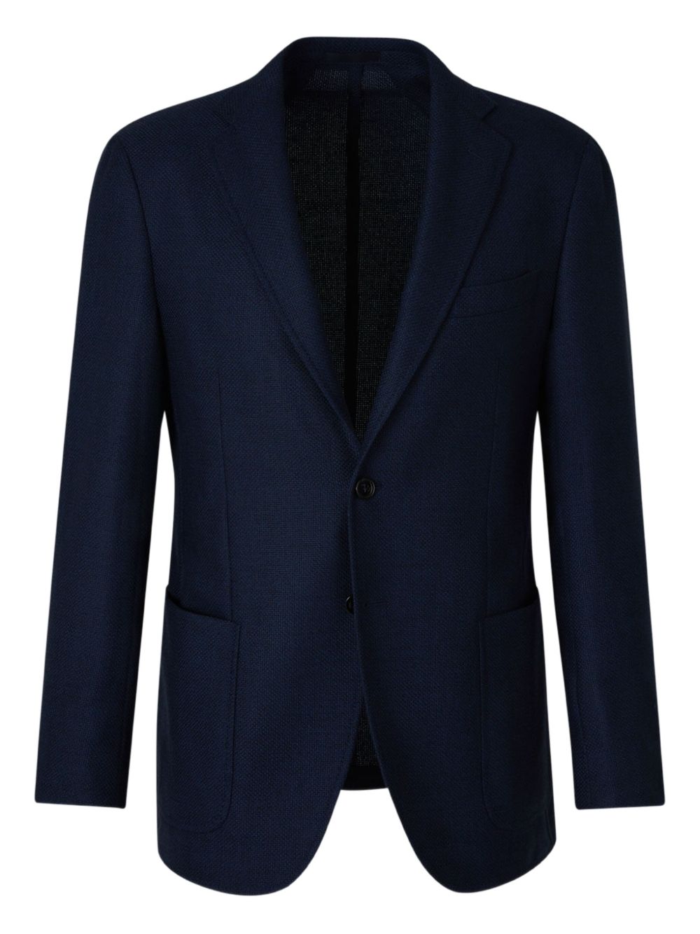 Textured wool blazer - Blue