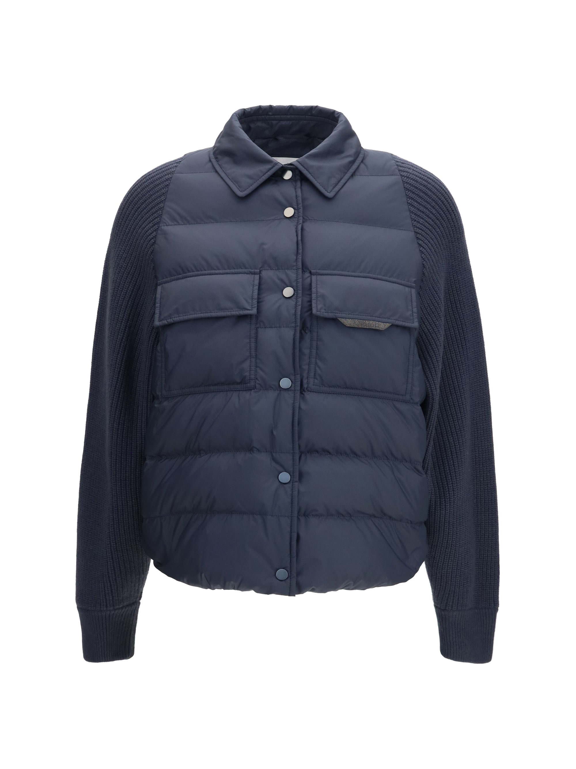 Hybrid Padded Down Jacket — Navy