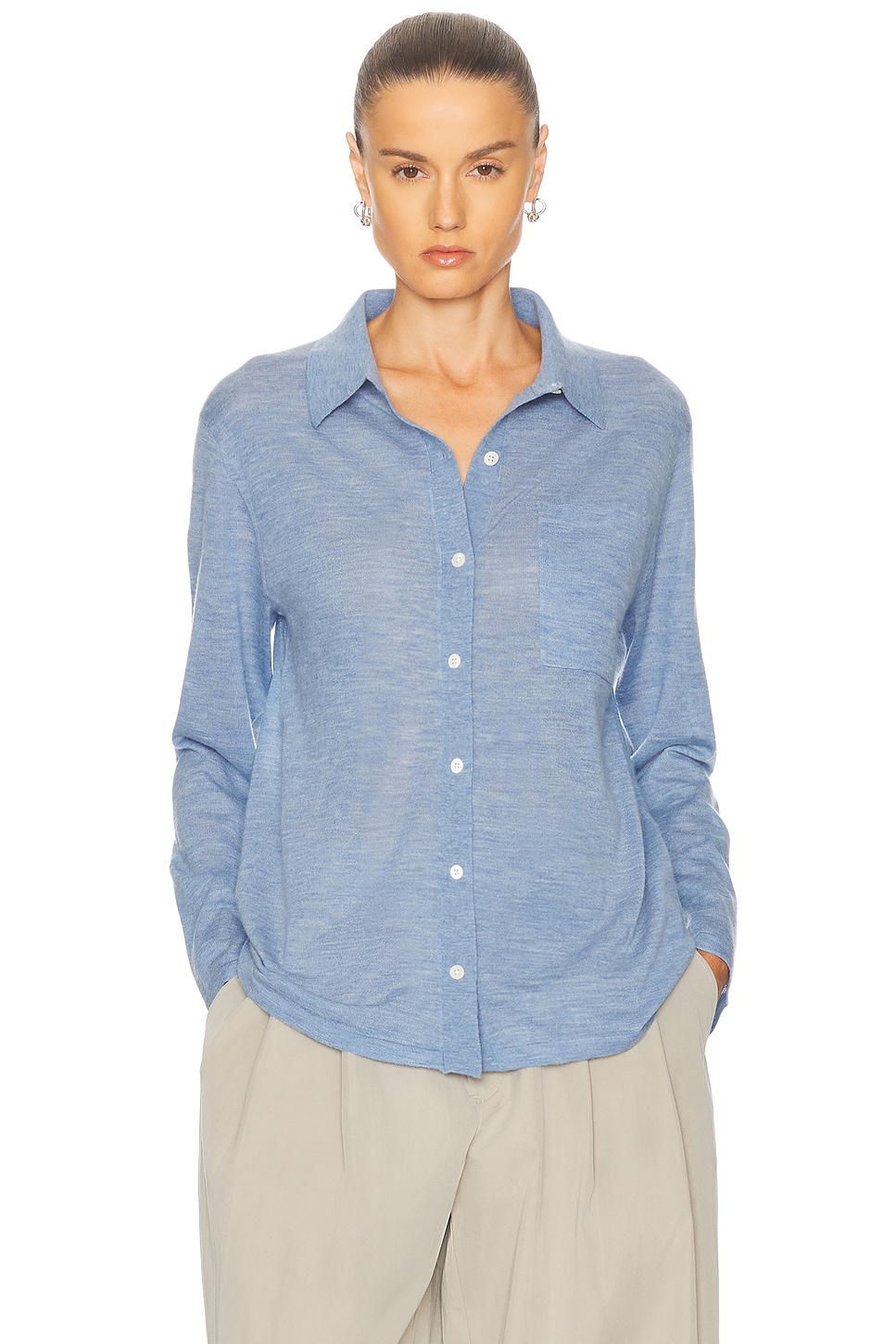 Guest In Residence Showtime Shirt in Heather Blue - Blue.  XS also in L, M