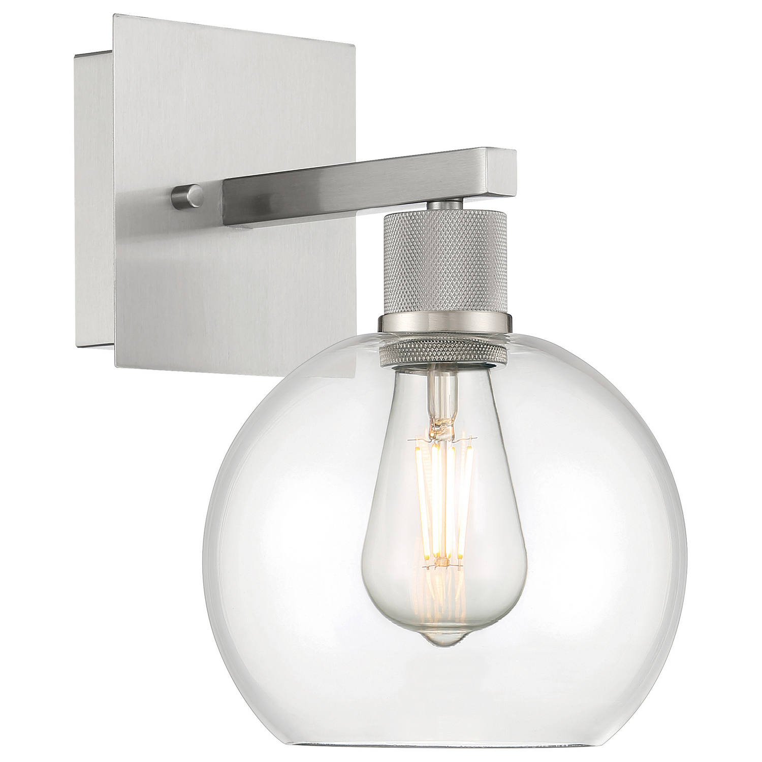 Brushed Steel LED Wall Sconce from the Port Nine Burgundy Collection