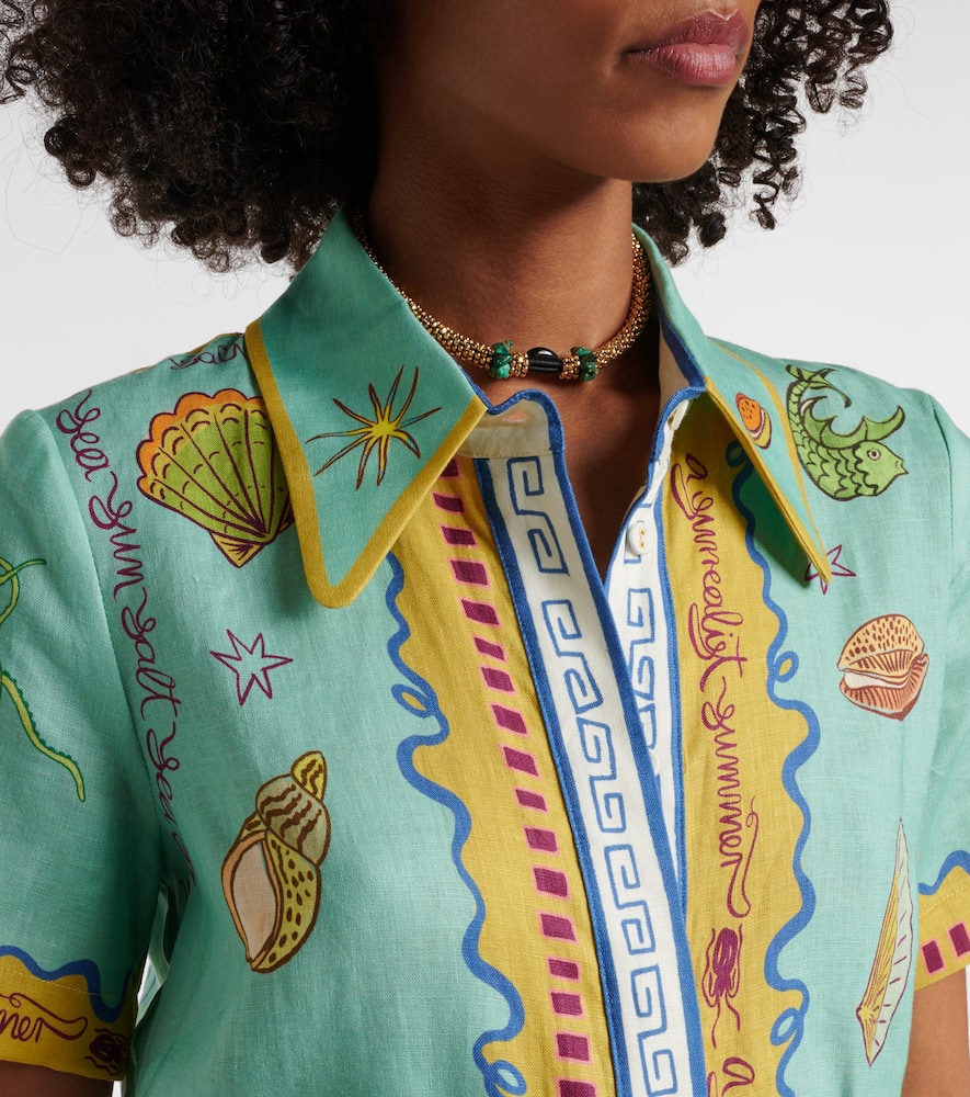 Alémais Surrealist Summer linen shirt dress