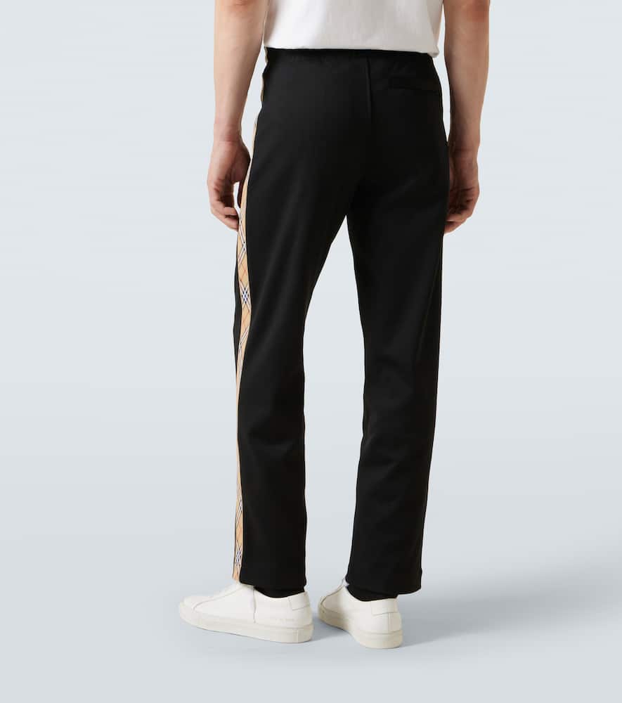 Check cotton-blend jersey track pants