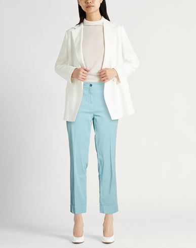 Woman Pants Light blue Size 10 Cotton, Elastane