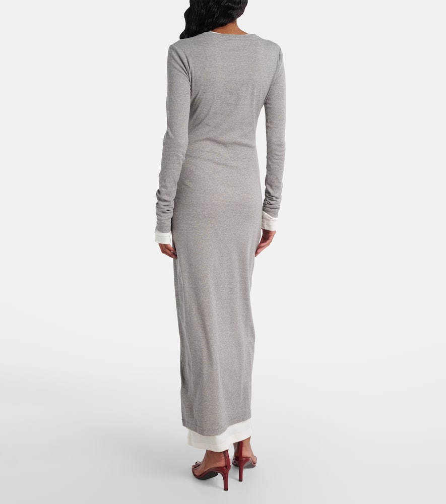 Layered cotton jersey maxi dress