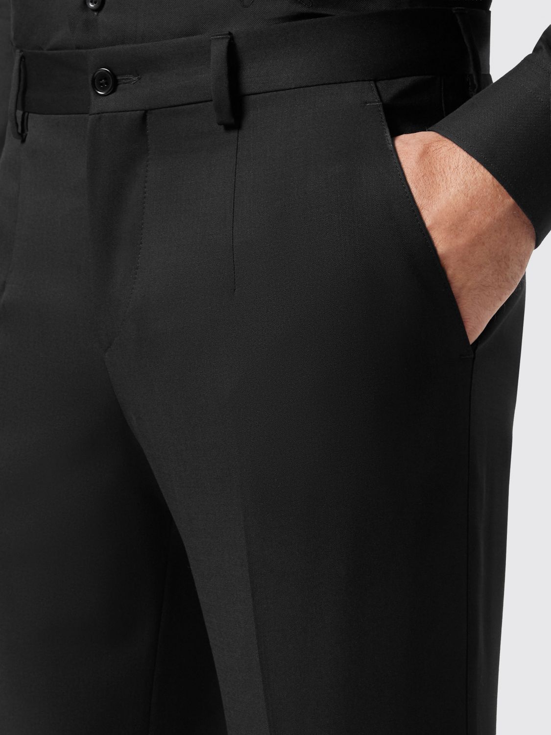 Slim-fit tailored trousers - Black