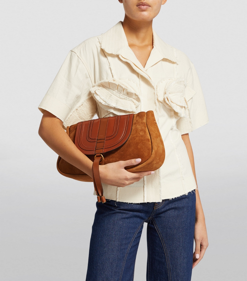 Suede Marcie Clutch Bag