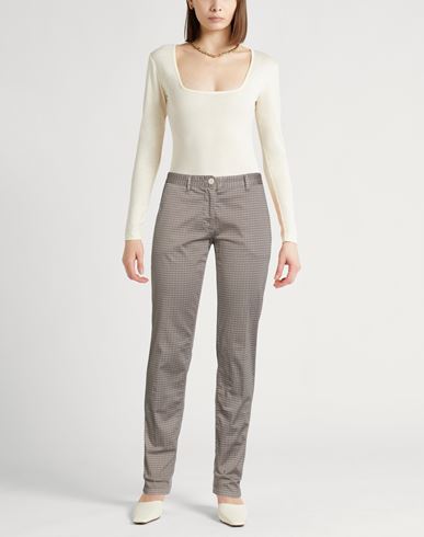 Woman Pants Taupe Size 4 Cotton, Elastane