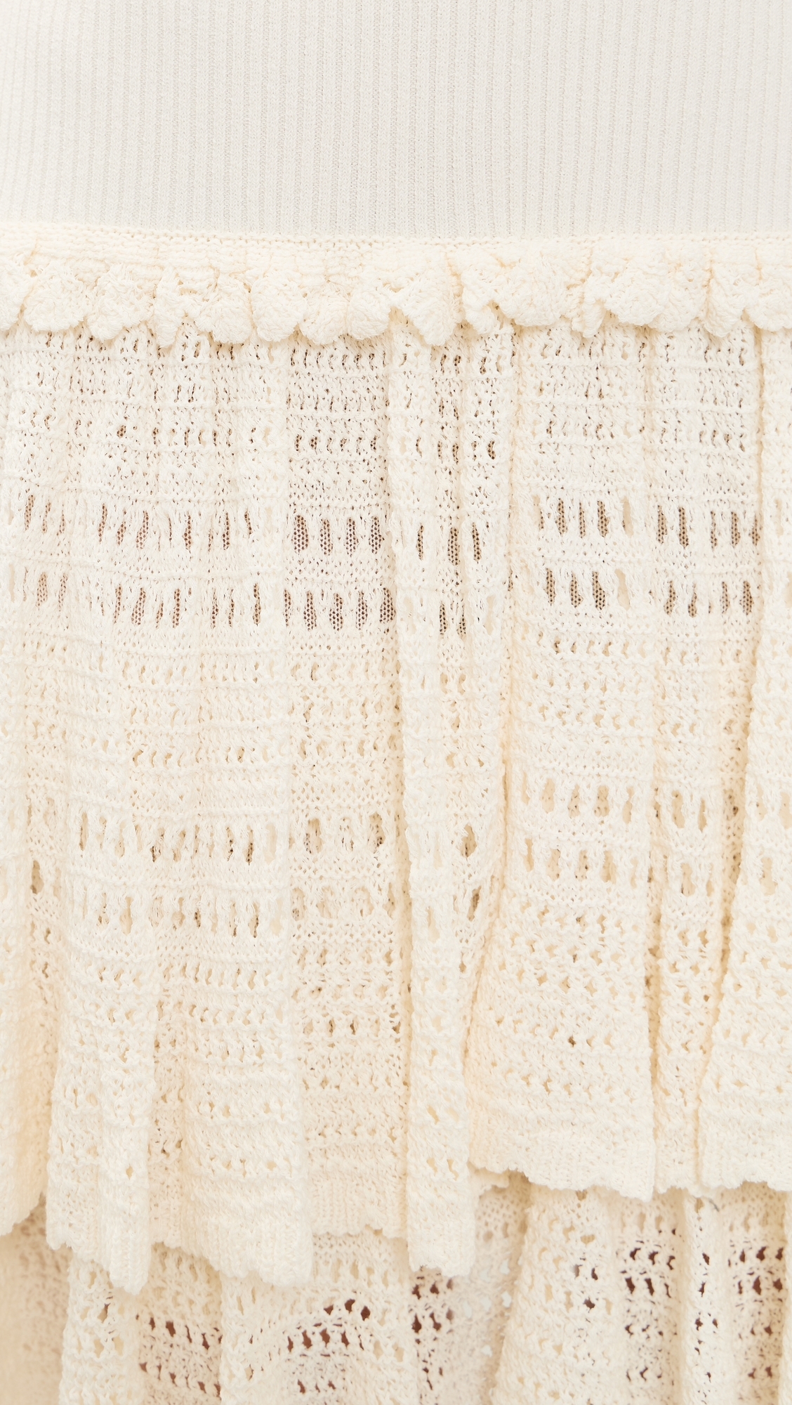 Pointelle Tier Dress White