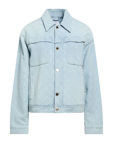 Woman Denim outerwear Sky blue Size L Cotton