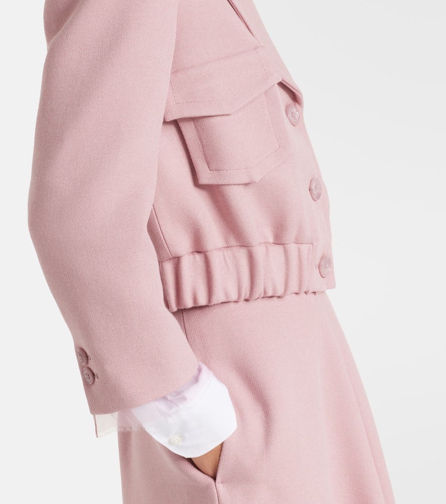 Layered Coolness organza-trimmed cropped jacket