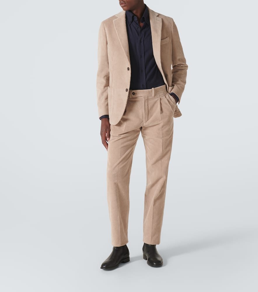 Cotton corduroy straight pants
