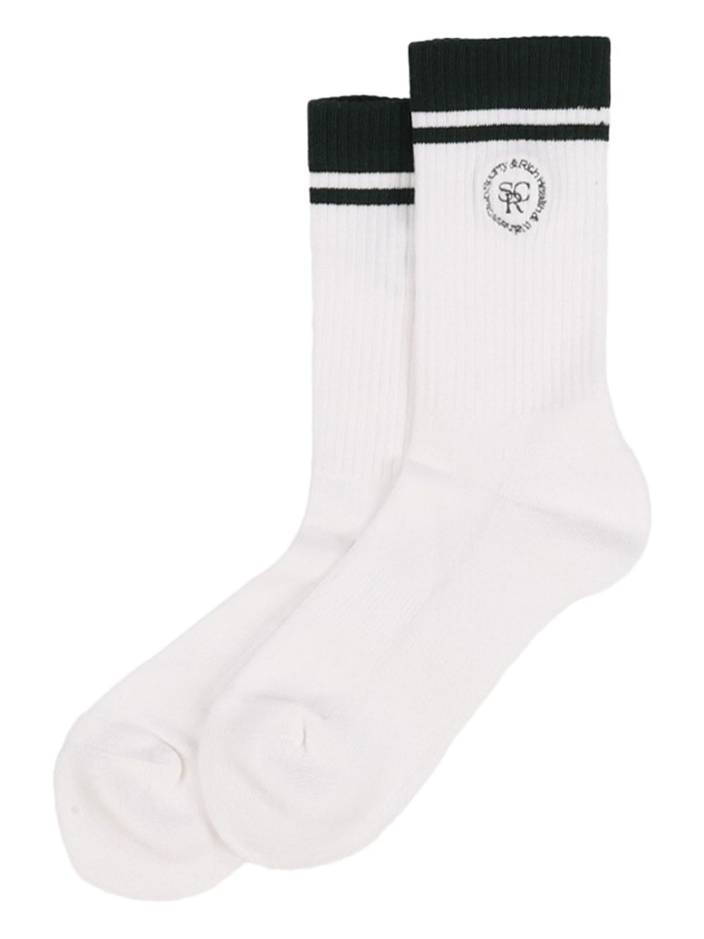 Sporty & Rich logo-embroidered socks - White
