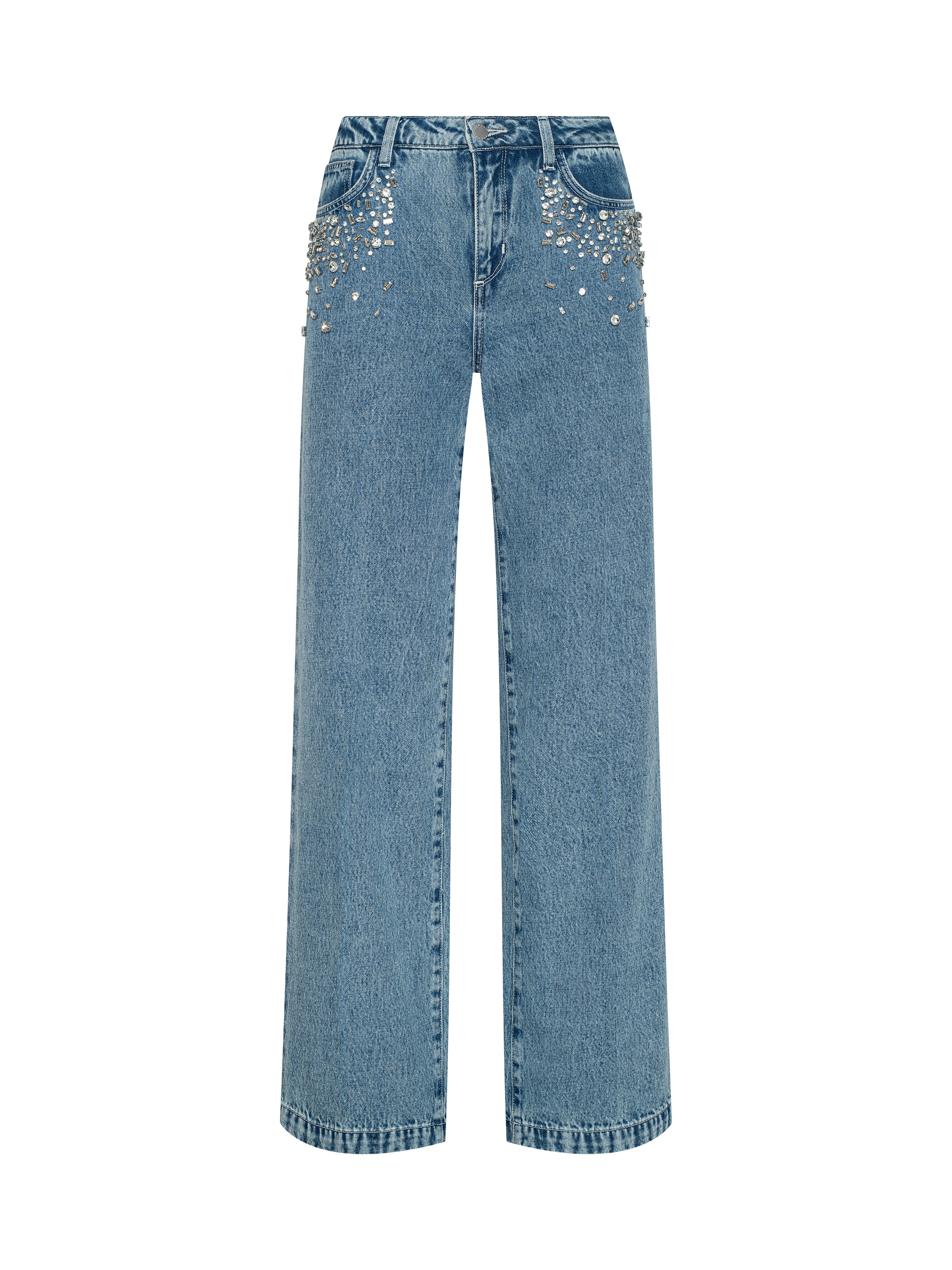 Scottie Embellished Wide-Leg Jean In Malibu