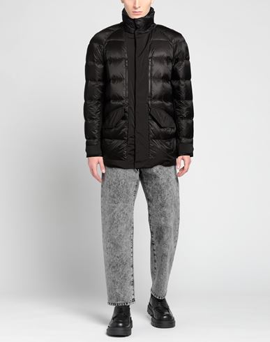 Man Puffer Black Size L Polyamide, Polyester, Elastane