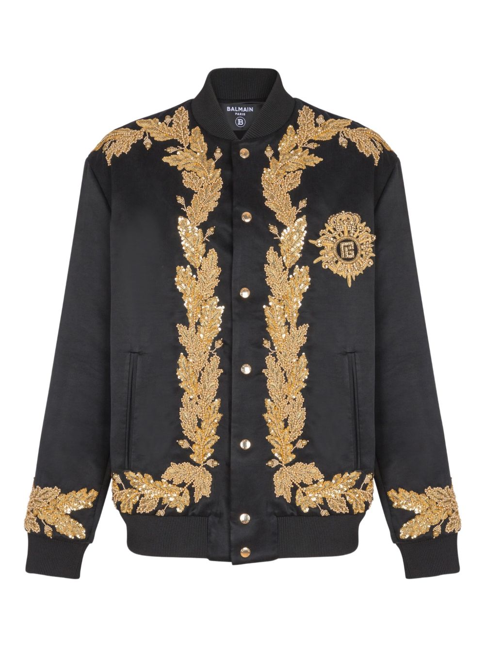 Embroidered bomber jacket - Black