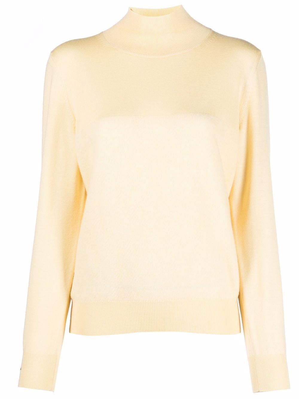 High-neck wool jumper - Yellow