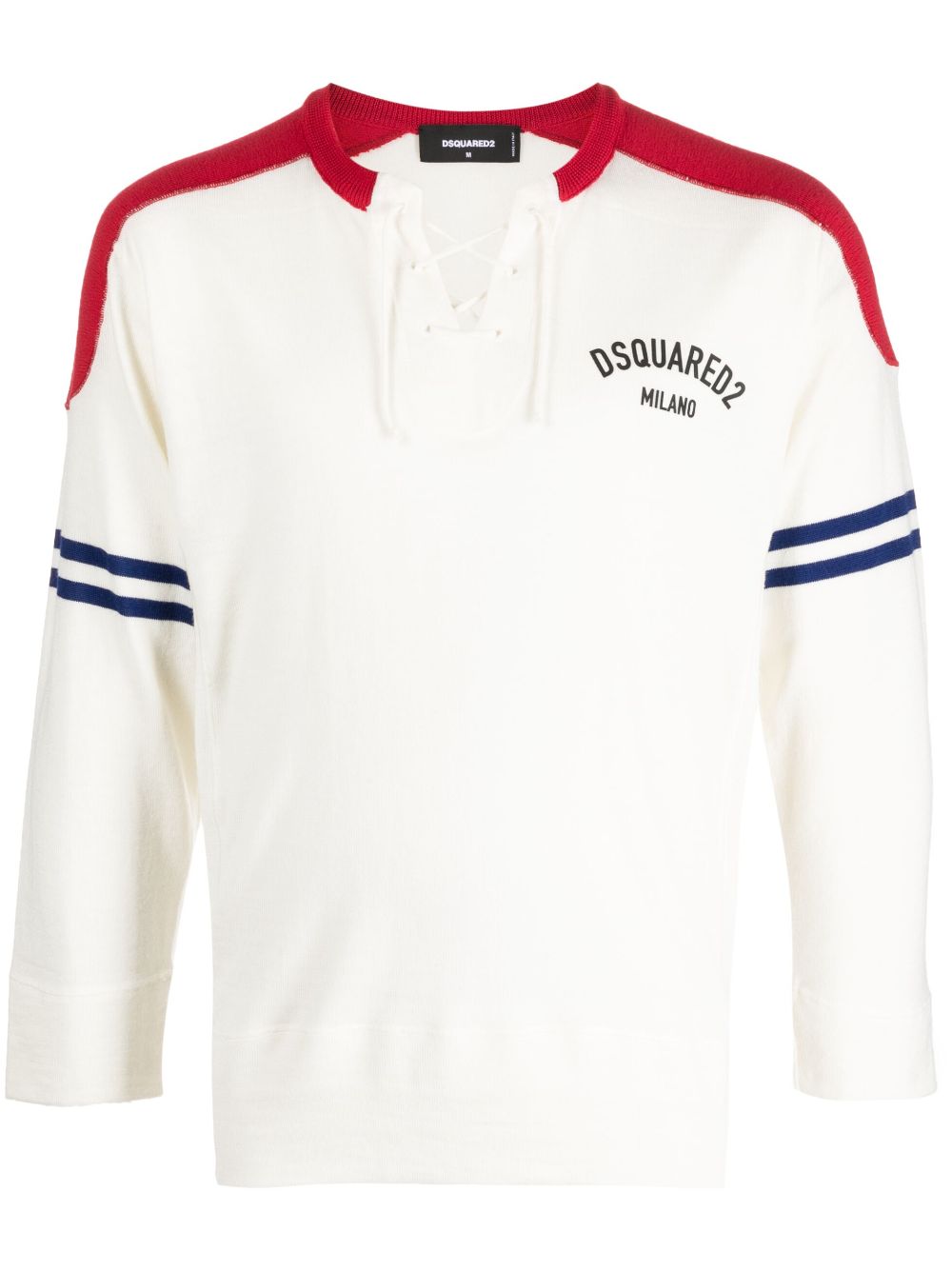 Logo-print knitted jumper - White