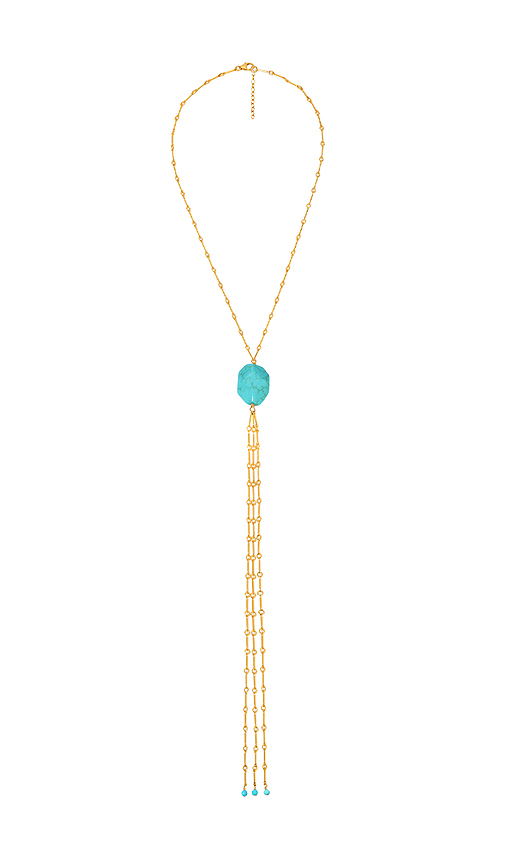 NAiiA x REVOLVE Turquoise Bolo Necklace in Metallic Gold