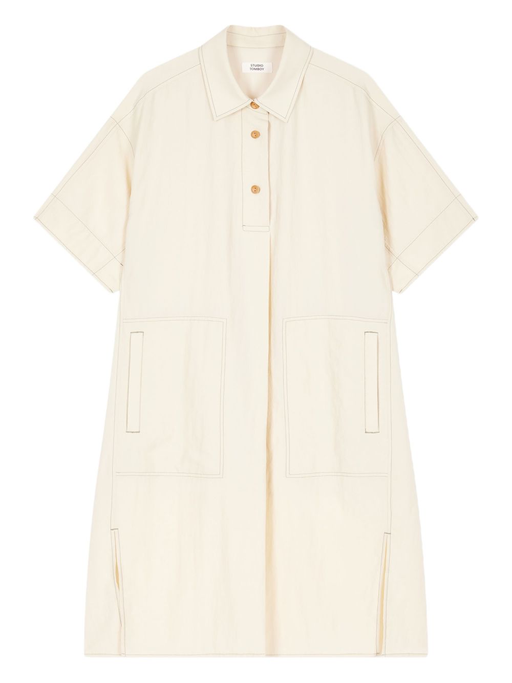 Button-down utility midi dress - DARK BLUE