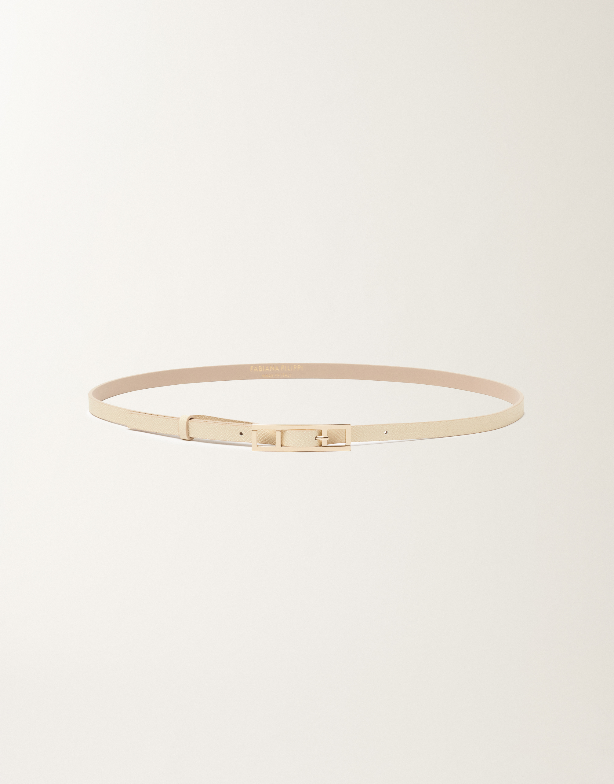 Pastel yellow saffiano belt