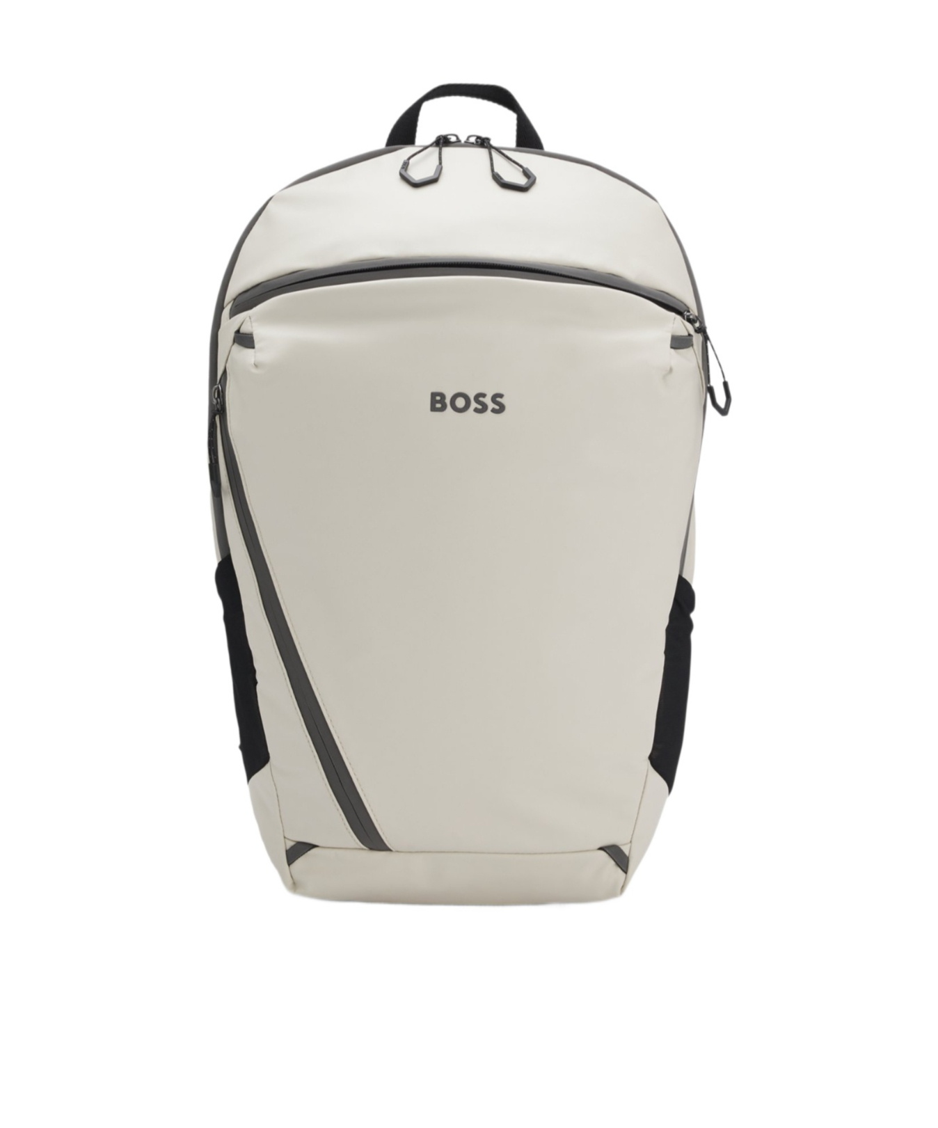 Faux-leather backpack with reflective details