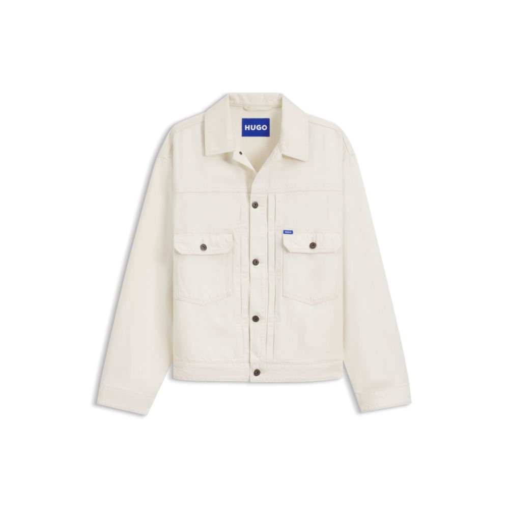 Relaxed-fit trucker jacket in ecru denim
