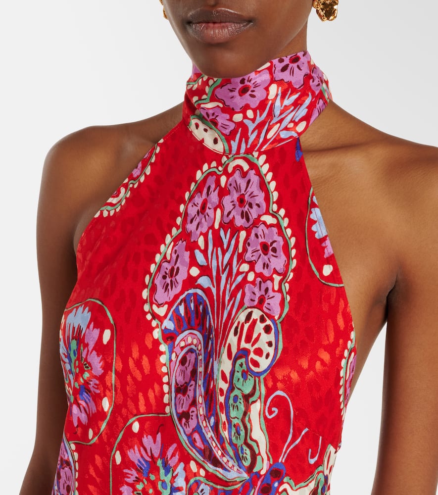 Maura printed halterneck midi dress