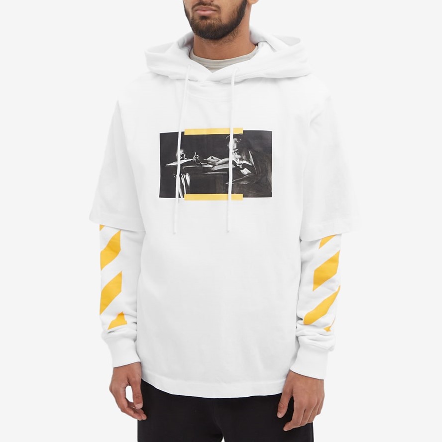 Caravaggio Arrows-print layered hoodie