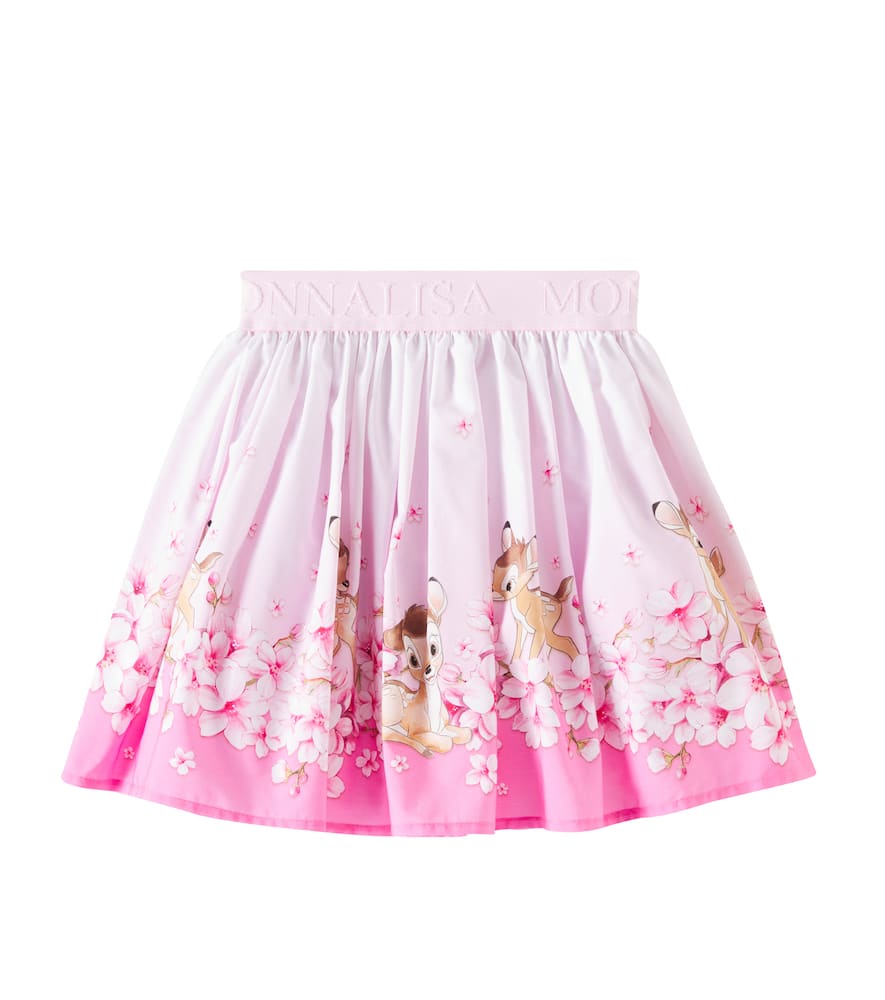 Monnalisa x Disney printed cotton poplin skirt