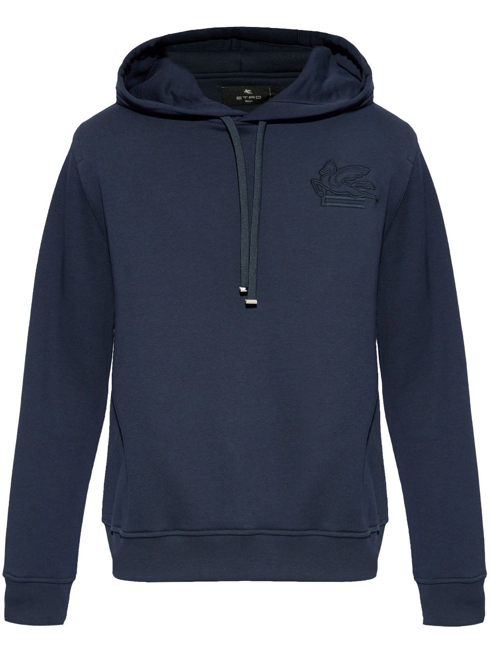 Pegaso-embroidered hoodie - Blue