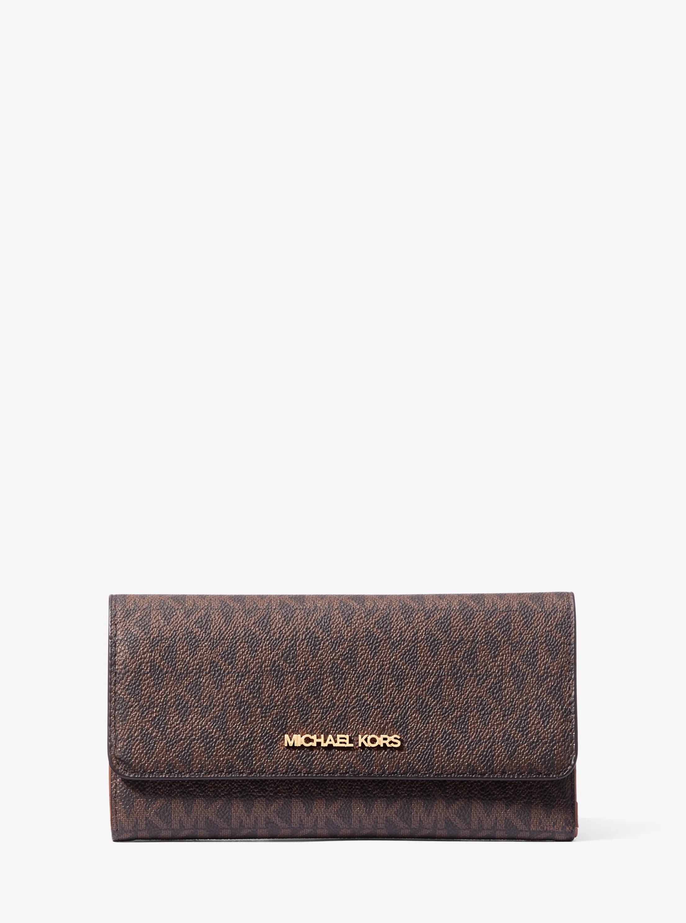 Jet Set Large Logo Trifold Wallet in Brown - One Size