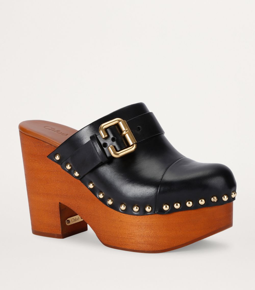 Leather Jeannette Heeled Mules 110