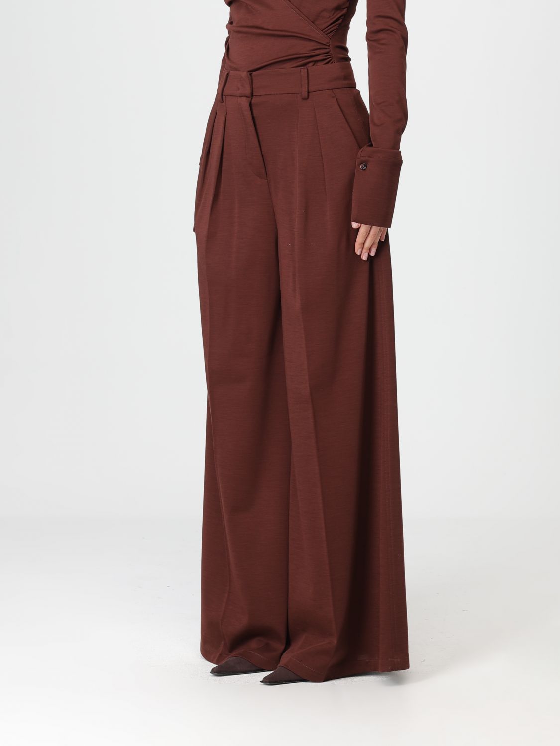 Pants Woman color Leather