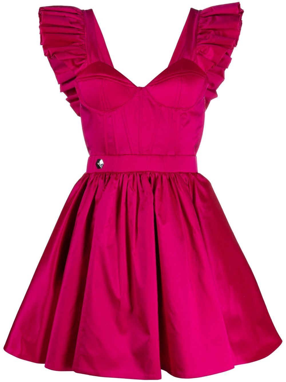 Ruffled mini dress - Black