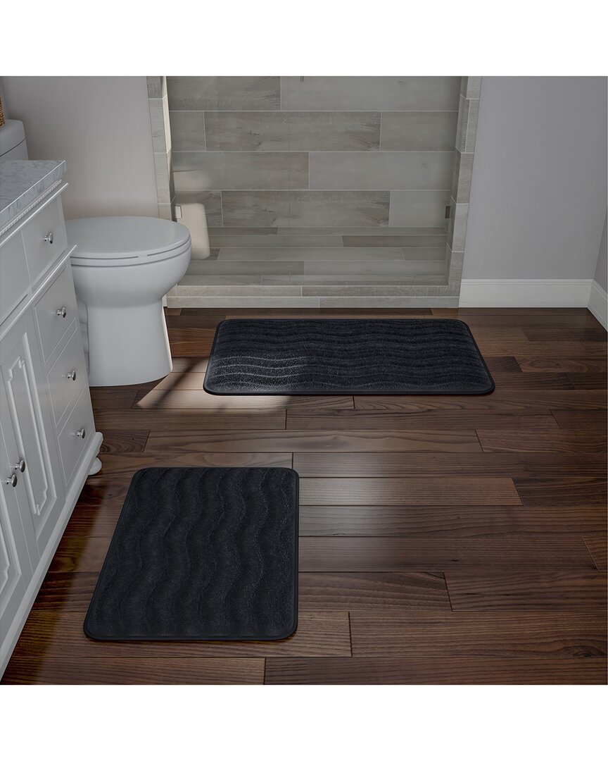 2Pc Soft Memory Foam Bath Mat Set