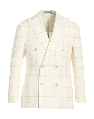 Man Blazer White Size 40 Linen, Virgin Wool