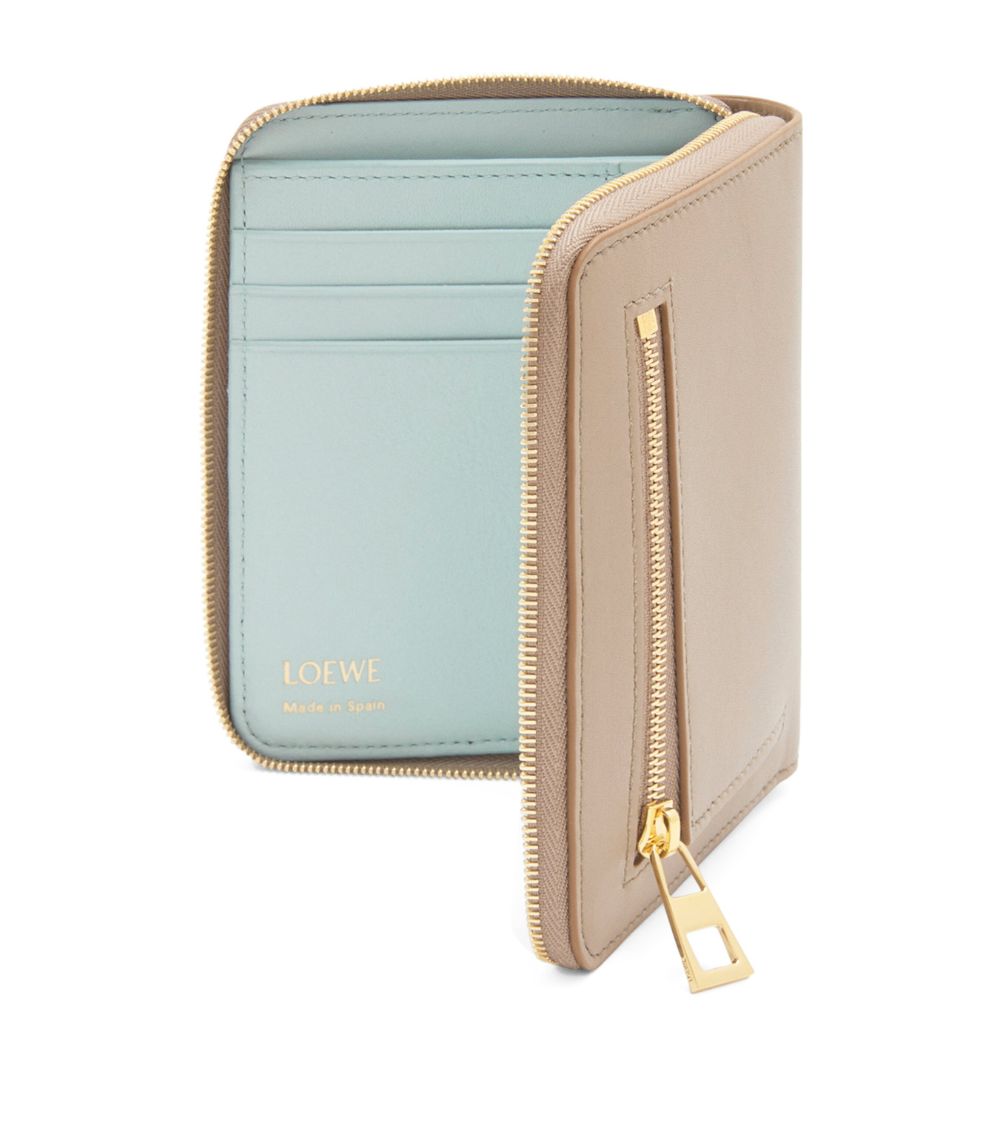 Leather Knot Zip-Around Wallet