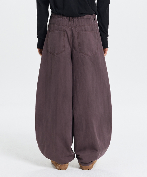 Dyed balloon cotton pants