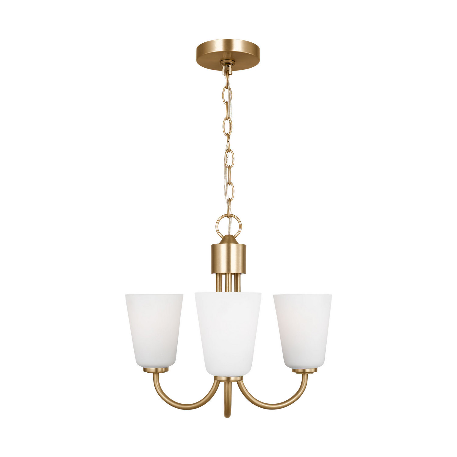 Satin Brass Chandelier from the Miles Collection