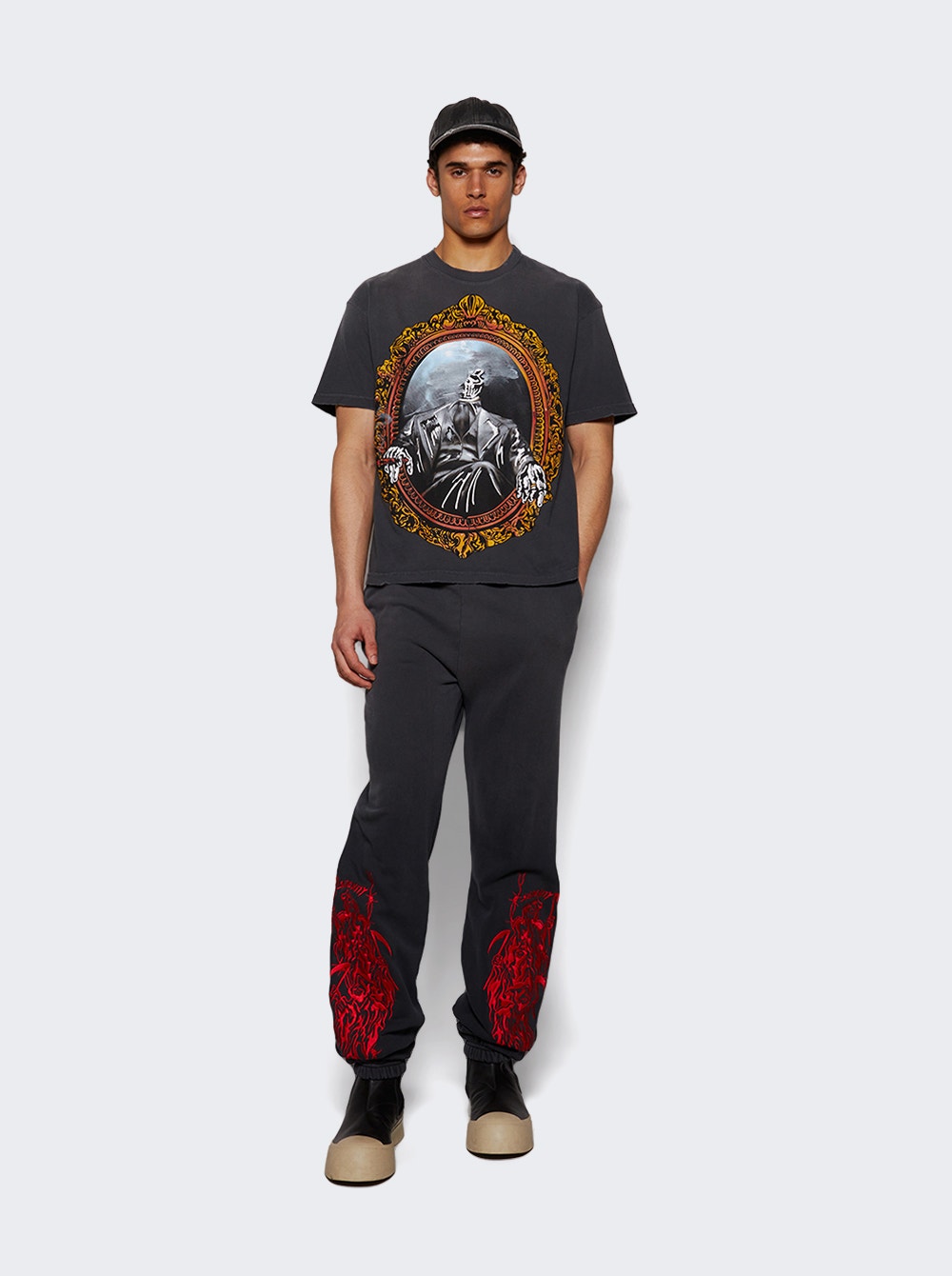 Warren Lotas embroidered track pants - Black